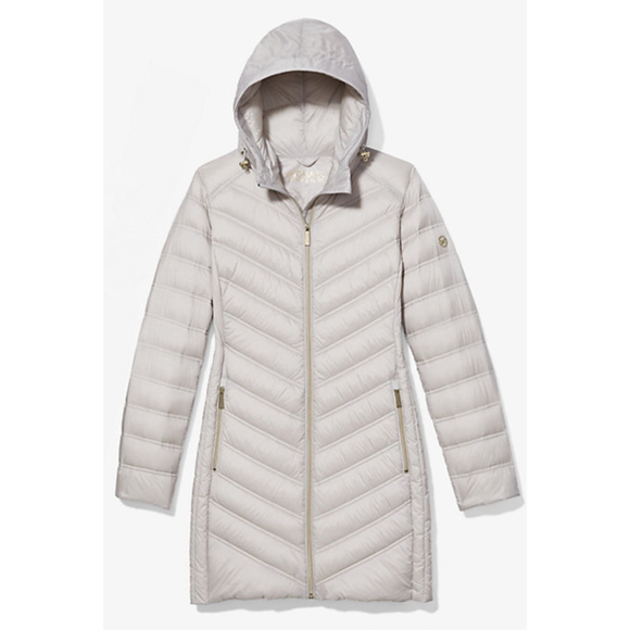Michael Kors Jackets & Blazers - Michael Kors silver packable down fill jacket detachable hood M